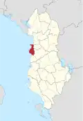 Lage des Kreises Durrës