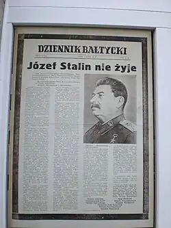 Polnische Zeitung nach dem Tod von Josef Stalin (1953)