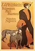 Historisches Werbeplakat der Merzbacher Pelzwaren, Maffeistr. 8, 1910