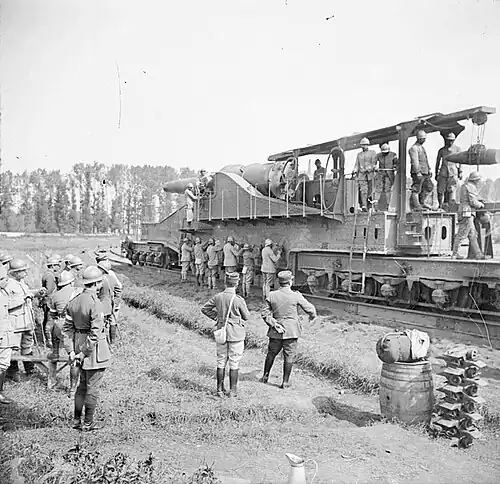 Canon de 320&nbsp;mm modèle 1870/93, Eisenbahngeschütz im August 1917 bei Thierville-sur-Meuse