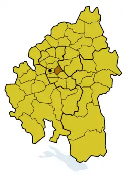 Lage des ehem. Kirchenbezirks Bad Cannstatt innerhalb der Evang. Landeskirche in Württemberg