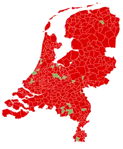 Mehrheiten nach Gemeinden: ﻿Für ﻿Gegen