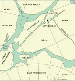 Paläogeographie Ostgondwanas im frühen Jura vor dem Zerfall Groß-Indiens
