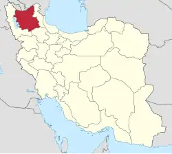 Lage der Provinz Ost-Aserbaidschan in Iran