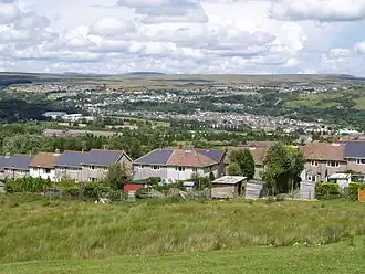 Blick auf Ebbw Vale von Norden her