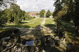 Blick von der großen Kaskade in den nördlichen Teil des Schlossparks (2017)