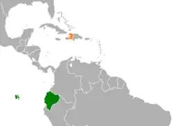 Lage von Ecuador und Haiti