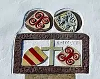 Plesse-Wappen an der Kirche von Eddigehausen