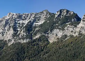 Edelweißlahnerkopf (Bildmitte) von Osten aus der Ramsau