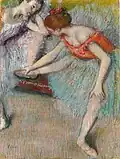 Parallelschraffur. Edgar Degas: Tänzerinnen, um 1896
