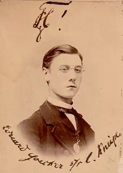 Ein Kneipbild von 1867 – mit dem Zirkel der Studentenverbindung und Widmung: seiner lieben Kneipe