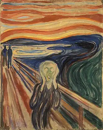 Der Schrei. Öl und Tempera auf Pappe, 1910, 83 × 66 cm, Munch-Museum Oslo