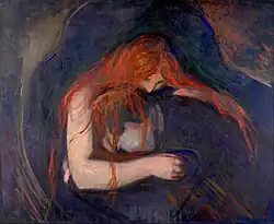 Vampir (1895), Öl auf Leinwand, 91 × 109 cm, Munch-Museum Oslo