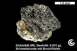 Schmelzkruste vom Meteorit Eichstädt