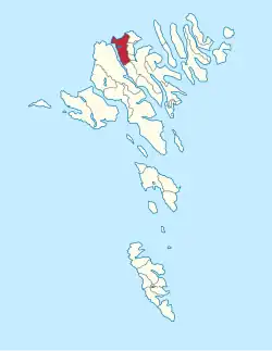 Eiði auf der Färöerkarte