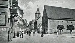 Straßensituation in der Rinckartstraße mit Blick zum Marktplatz (um 1916)