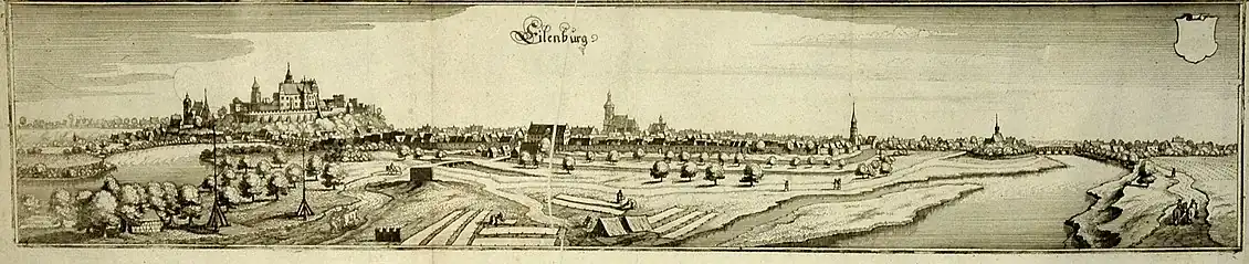 Eilenburg um 1650 von Matthäus Merian