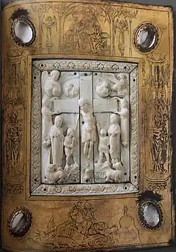 Prachteinband mit Kreuzigungsdarstellung