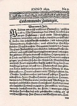 Einkommende Zeitungen von 1650