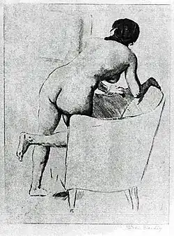 Akt am Sessel Radierung (1913)