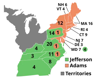 Karte der Wahlergebnisse nach Bundesstaat