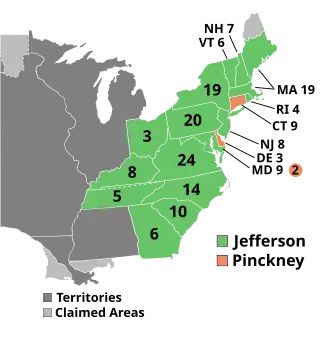 Karte der Wahlergebnisse nach Bundesstaat