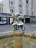 Spielende Kinder, Brunnen Leipzig