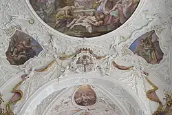 Wappen des Hoch- und Deutschmeisters Franz Ludwig von Pfalz-Neuburg am Chorbogen