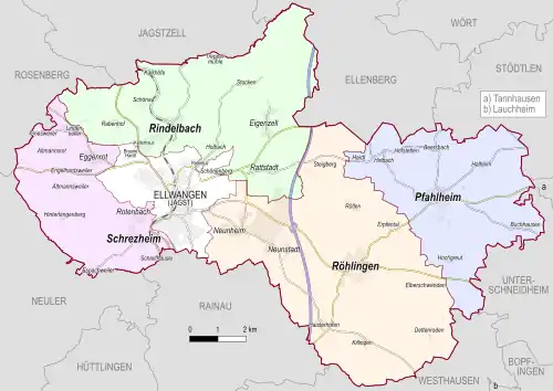 Stadtteile der Stadt Ellwangen