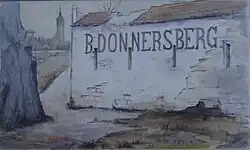 Alte Stadtmauer Bastion Donnersberg in Wittenberg Aquarell, 1938