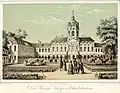 Schloss Charlottenburg, Farblithografie um 1855