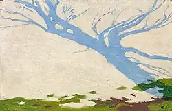 Schlagschatten auf Schnee, um 1915