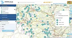 Kartenansicht Energie-Atlas Bayern