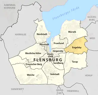 Lage von Engelsby in Flensburg