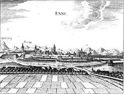 Die Wallanlage des 17. Jh. (Georg Matthäus Vischer 1674)[8]