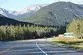 Einfahrt in den Jasper-Nationalpark Richtung Osten
