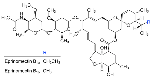 Strukturformeln von Eprinomectin B1a und B1b