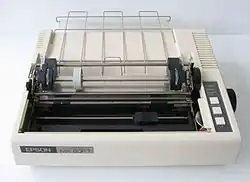 9-Nadel-Drucker Epson MX 80 F/T, Baujahr 1982 (damaliger Preis 2.000,- DM; entspricht heute etwa 2.400 EUR[11])