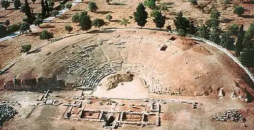 aerial view of the theater at Eretria