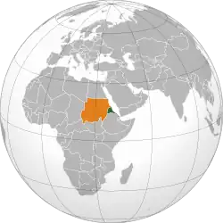 Lage von Eritrea und Sudan