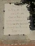 Historisch falsche Gedenktafel am Haus Pfarrstraße 19