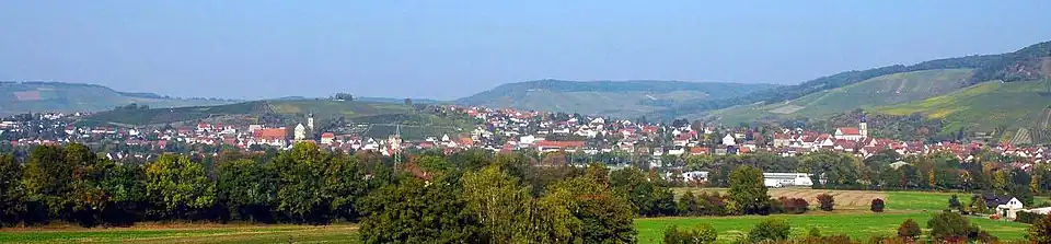 Erlenbach-Binswangen (links) und Erlenbach vom Heilbronner Wartberg aus gesehen