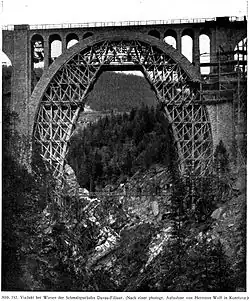 Errichtung des Wiesener Viadukts