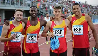 Darwin Echeverry (2. von links) bei den Mittelmeerspielen 2018 in Tarragona