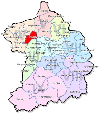 Lage von Bochold im Stadtbezirk IV Borbeck