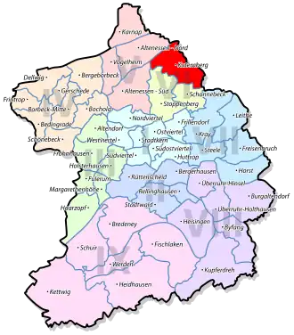 Lage von Katernberg im Stadtbezirk VI Katernberg/Schonnebeck/Stoppenberg