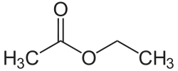 Strukturformel von Essigsäureethylester
