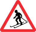 Skifahrer kreuzen