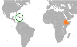 Lage von Haiti und Äthiopien