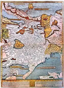 Europakarte von Erhard Etzlaub (nach Süden orientiert)